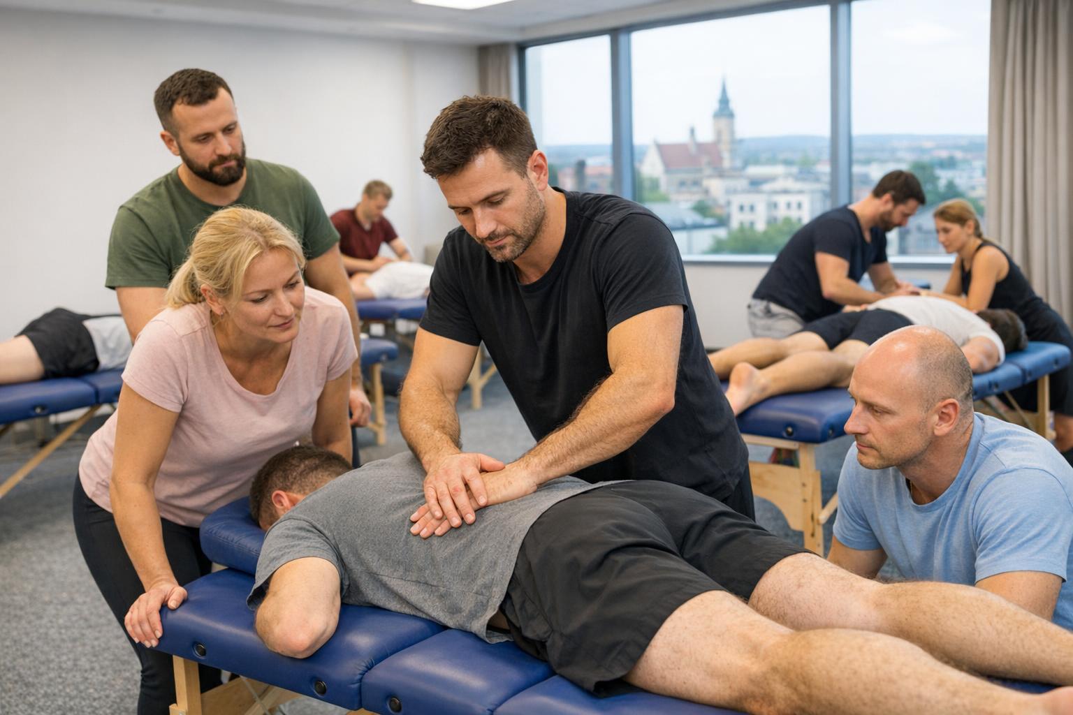 Praktyczne zajęcia z terapii manualnej podczas kursu w Rzeszowie